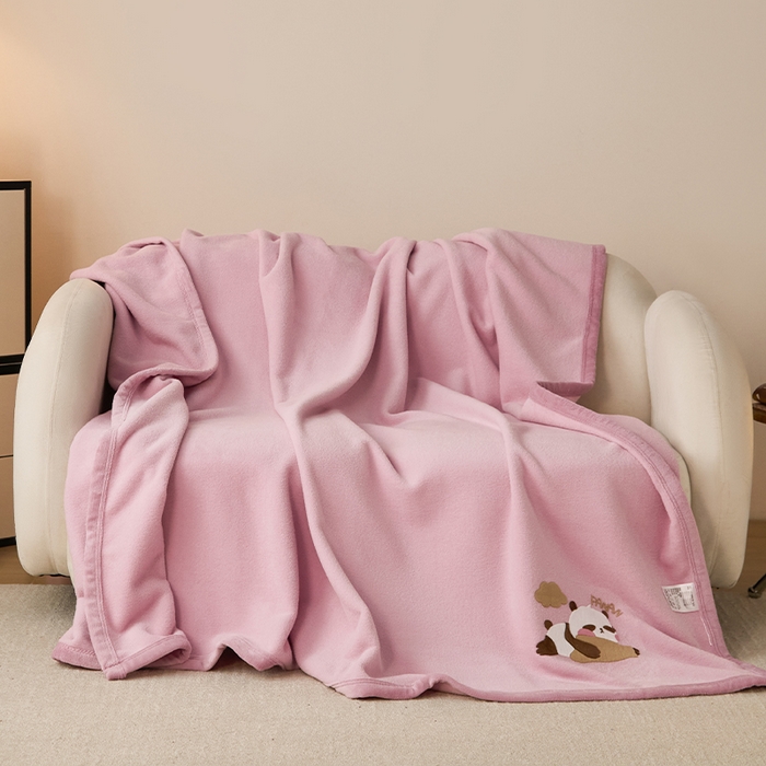 91家纺网 家纺一手货源 找家纺 皇寝世家家居 2025新款仿绵羊绒毛毯兔绒毯办公室午睡毯子毛巾被 四季空调沙发盖毯 浅紫