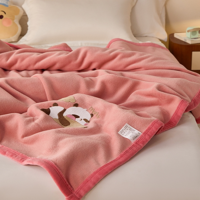 91家纺网 家纺一手货源 找家纺 皇寝世家家居 2025新款仿绵羊绒毛毯兔绒毯办公室午睡毯子毛巾被 四季空调沙发盖毯 豆沙