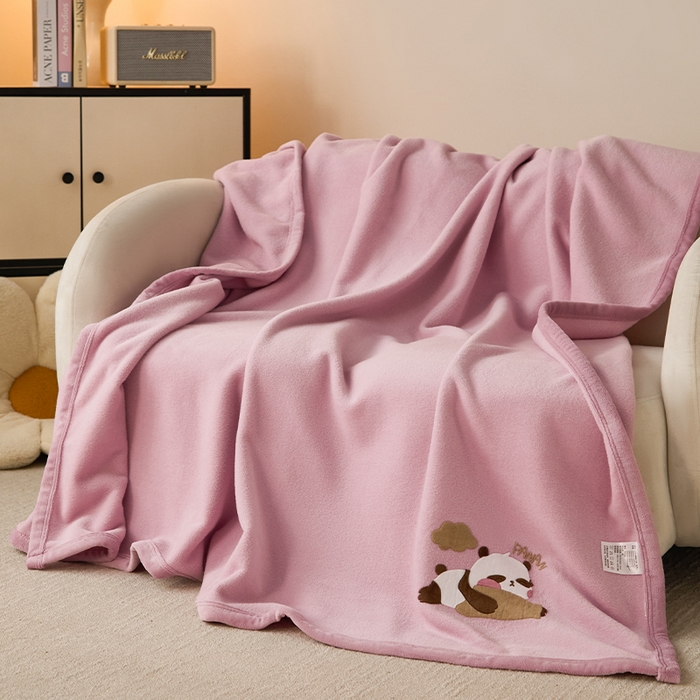 91家纺网 家纺一手货源 找家纺 皇寝世家家居 2025新款仿绵羊绒毛毯兔绒毯办公室午睡毯子毛巾被 四季空调沙发盖毯 浅紫