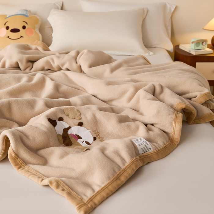 91家纺网 家纺一手货源 找家纺 皇寝世家家居 2025新款仿绵羊绒毛毯兔绒毯办公室午睡毯子毛巾被 四季空调沙发盖毯 浅咖