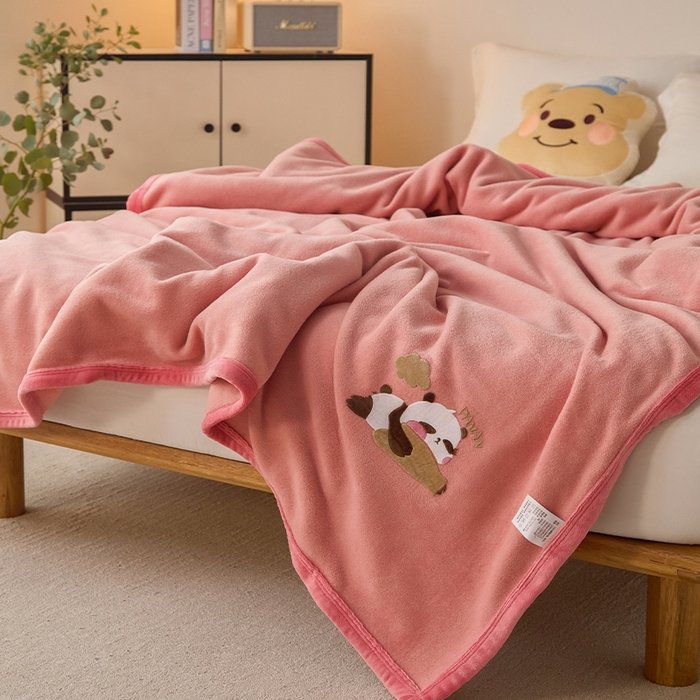 91家纺网 家纺一手货源 找家纺 皇寝世家家居 2025新款仿绵羊绒毛毯兔绒毯办公室午睡毯子毛巾被 四季空调沙发盖毯 豆沙