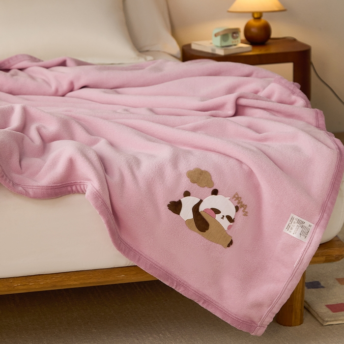 91家纺网 家纺一手货源 找家纺 皇寝世家家居 2025新款仿绵羊绒毛毯兔绒毯办公室午睡毯子毛巾被 四季空调沙发盖毯 浅紫