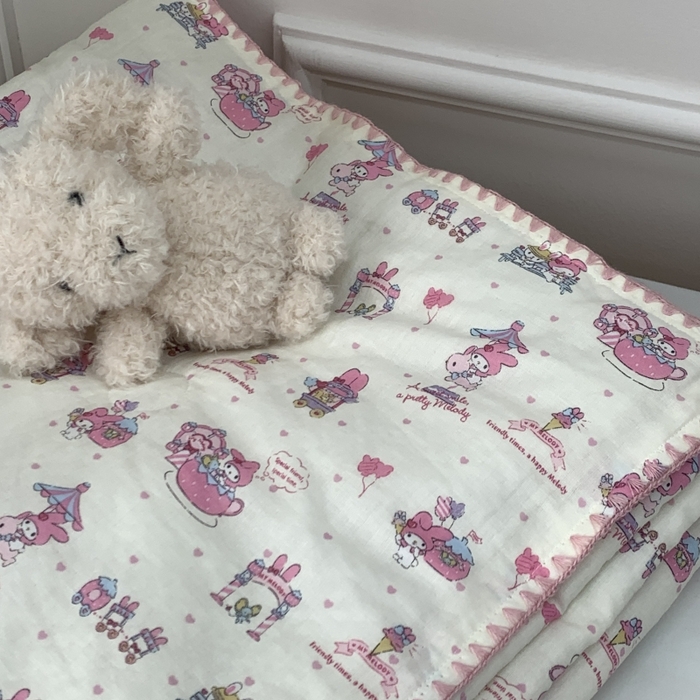 91家纺网 家纺一手货源 找家纺 源启生活 2025新款A类贝壳边款双层纱夏被 美乐蒂