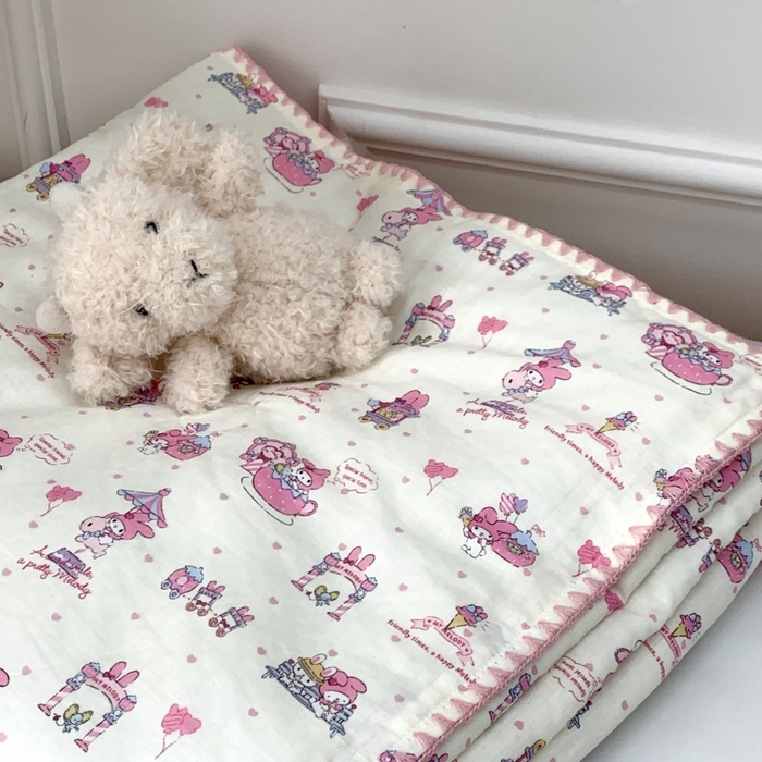 91家纺网 家纺一手货源 找家纺 源启生活 2025新款A类贝壳边款双层纱夏被 美乐蒂