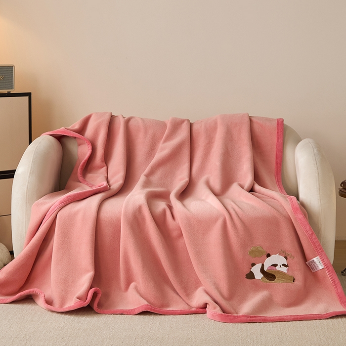 91家纺网 家纺一手货源 找家纺 皇寝世家家居 2025新款仿绵羊绒毛毯兔绒毯办公室午睡毯子毛巾被 四季空调沙发盖毯 豆沙