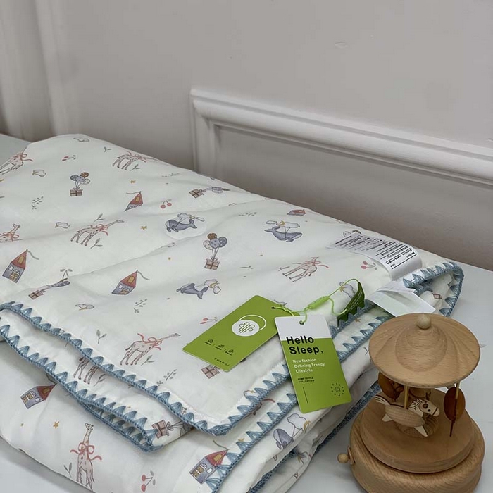 91家纺网 家纺一手货源 找家纺 源启生活 2025新款A类贝壳边款双层纱夏被 梦礼