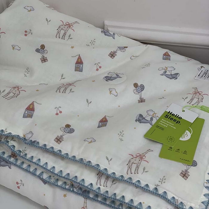 91家纺网 家纺一手货源 找家纺 源启生活 2025新款A类贝壳边款双层纱夏被 梦礼