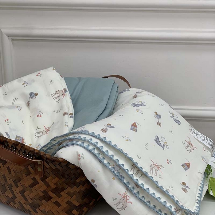 91家纺网 家纺一手货源 找家纺 源启生活 2025新款A类贝壳边款双层纱夏被 梦礼