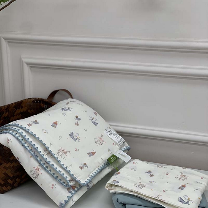 91家纺网 家纺一手货源 找家纺 源启生活 2025新款A类贝壳边款双层纱夏被 梦礼