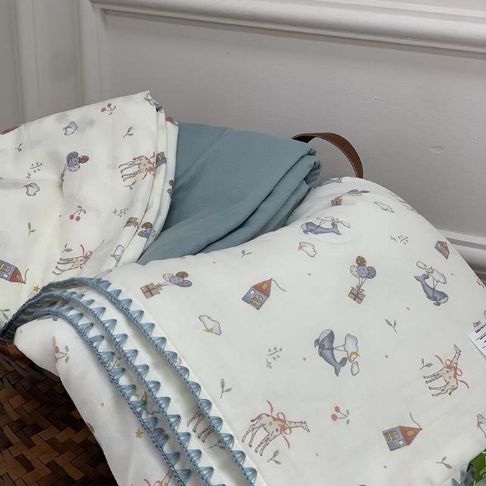 91家纺网 家纺一手货源 找家纺 源启生活 2025新款A类贝壳边款双层纱夏被 梦礼