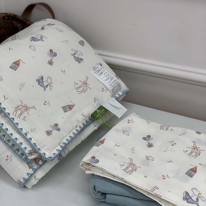 91家纺网 家纺一手货源 找家纺 源启生活 2025新款A类贝壳边款双层纱夏被 梦礼