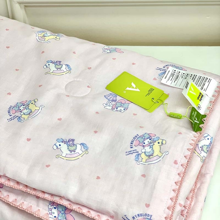 源启生活 2025新款A类贝壳边款双层纱夏被 木马美乐蒂