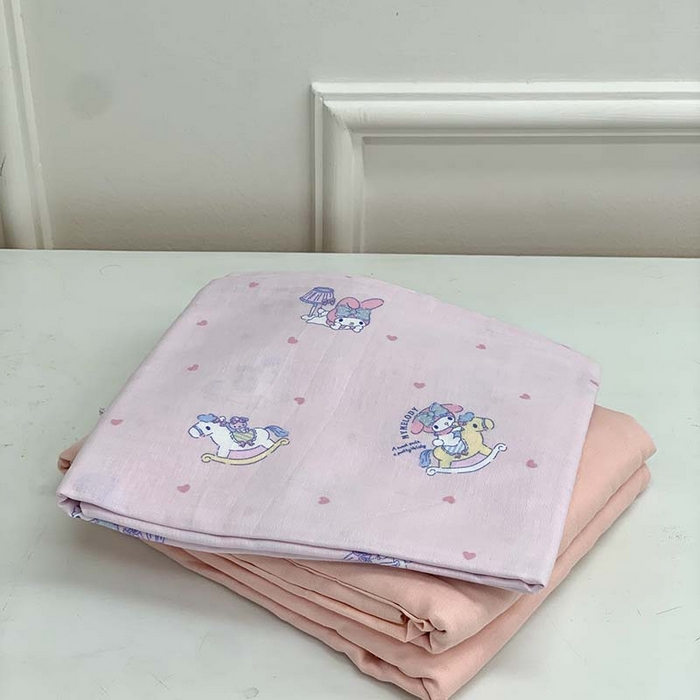 91家纺网 家纺一手货源 找家纺 源启生活 2025新款A类贝壳边款双层纱夏被 木马美乐蒂