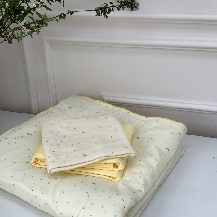 91家纺网 家纺一手货源 找家纺 源启生活 2025新款A类贝壳边款双层纱夏被 奶油派