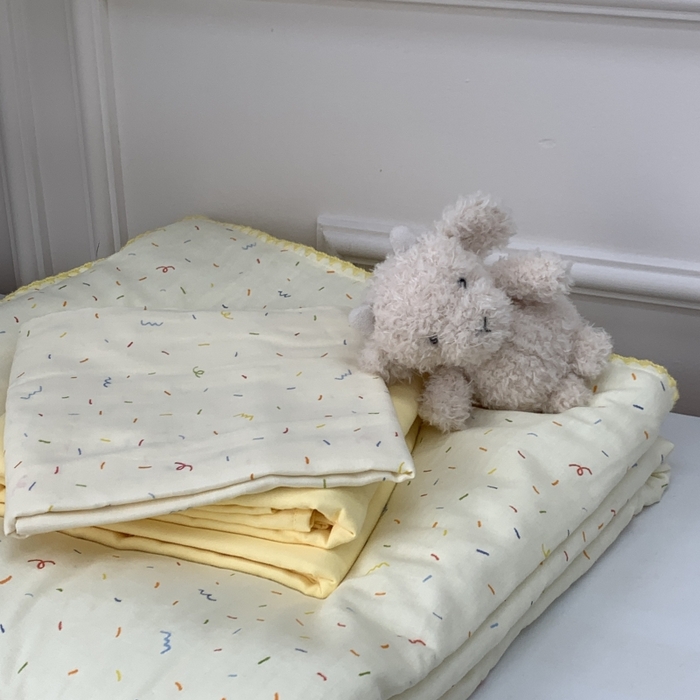 91家纺网 家纺一手货源 找家纺 源启生活 2025新款A类贝壳边款双层纱夏被 奶油派