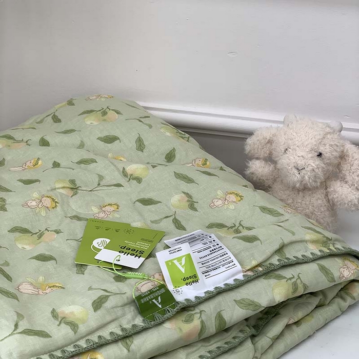 91家纺网 家纺一手货源 找家纺 源启生活 2025新款A类贝壳边款双层纱夏被 苹果精灵