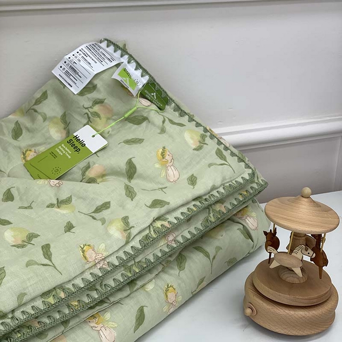 91家纺网 家纺一手货源 找家纺 源启生活 2025新款A类贝壳边款双层纱夏被 苹果精灵