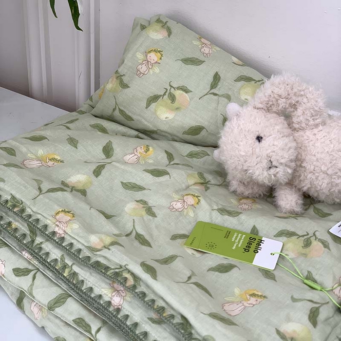 91家纺网 家纺一手货源 找家纺 源启生活 2025新款A类贝壳边款双层纱夏被 苹果精灵