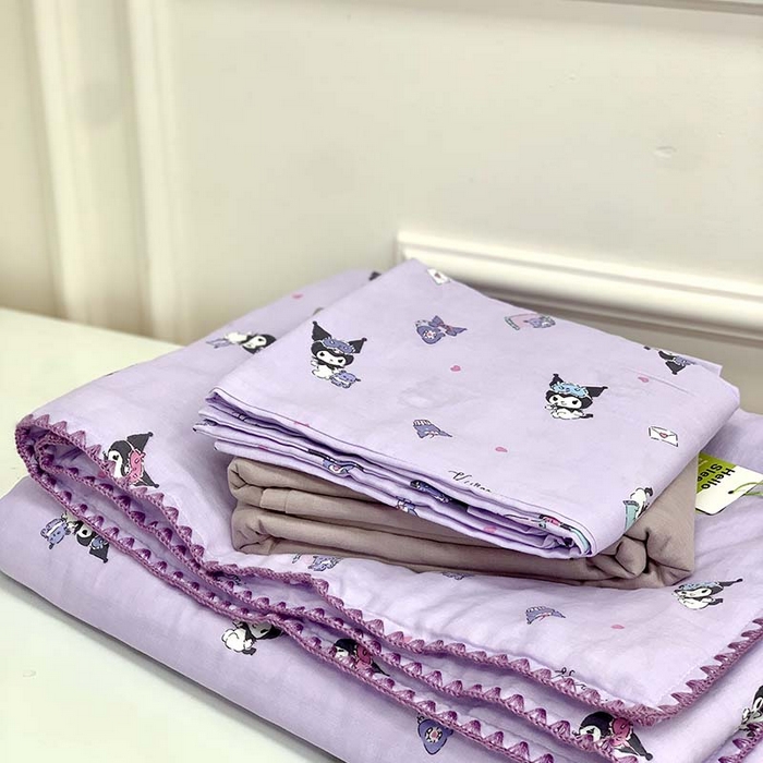 源启生活 2025新款A类贝壳边款双层纱夏被 晚安库洛米