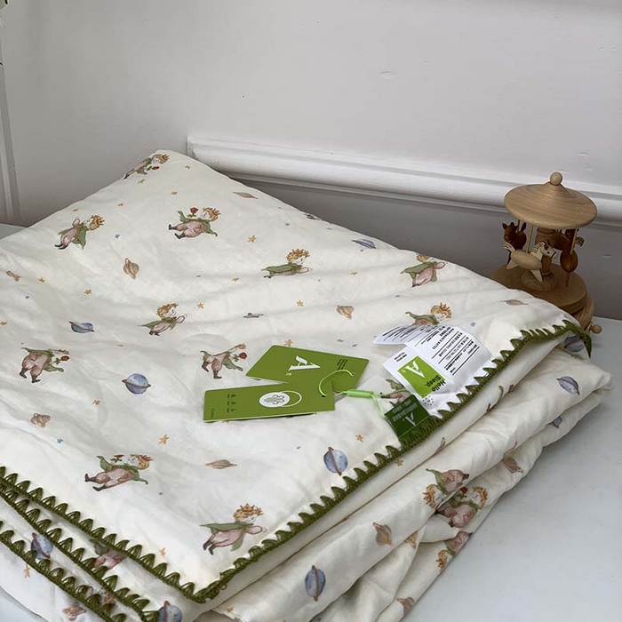 源启生活 2025新款A类贝壳边款双层纱夏被 小王子