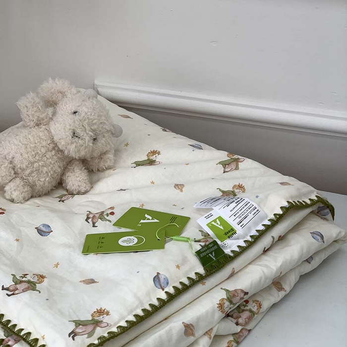 91家纺网 家纺一手货源 找家纺 源启生活 2025新款A类贝壳边款双层纱夏被 小王子