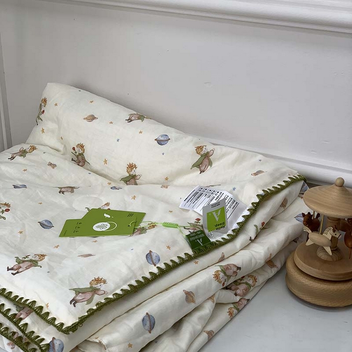 91家纺网 家纺一手货源 找家纺 源启生活 2025新款A类贝壳边款双层纱夏被 小王子