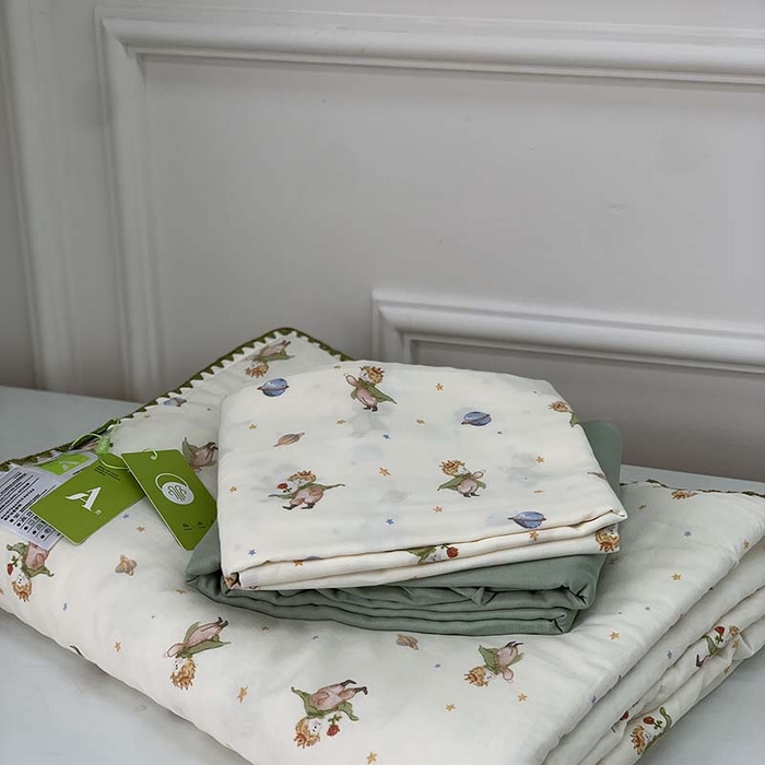 91家纺网 家纺一手货源 找家纺 源启生活 2025新款A类贝壳边款双层纱夏被 小王子