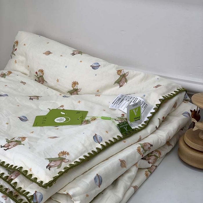 91家纺网 家纺一手货源 找家纺 源启生活 2025新款A类贝壳边款双层纱夏被 小王子