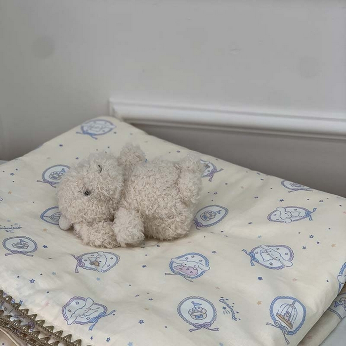 91家纺网 家纺一手货源 找家纺 源启生活 2025新款A类贝壳边款双层纱夏被 星星玉桂狗