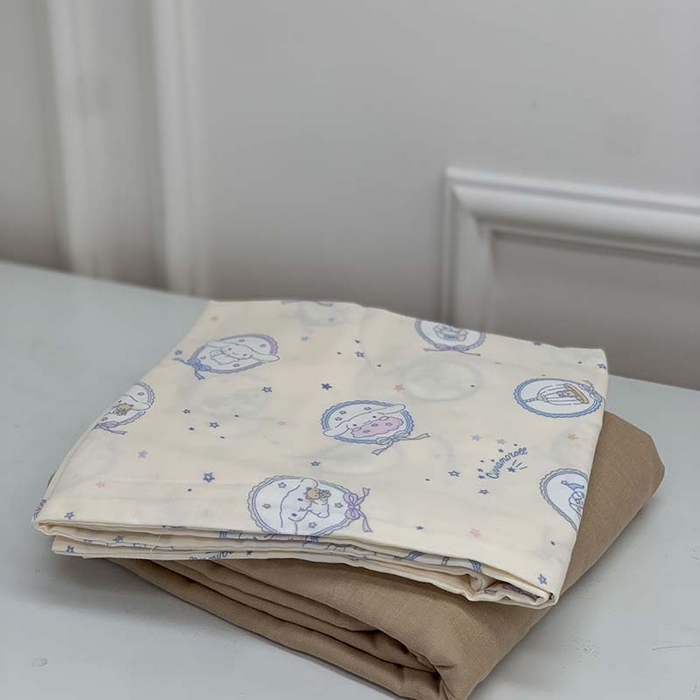 91家纺网 家纺一手货源 找家纺 源启生活 2025新款A类贝壳边款双层纱夏被 星星玉桂狗