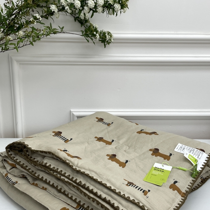 91家纺网 家纺一手货源 找家纺 源启生活 2025新款A类贝壳边款双层纱夏被 修修狗