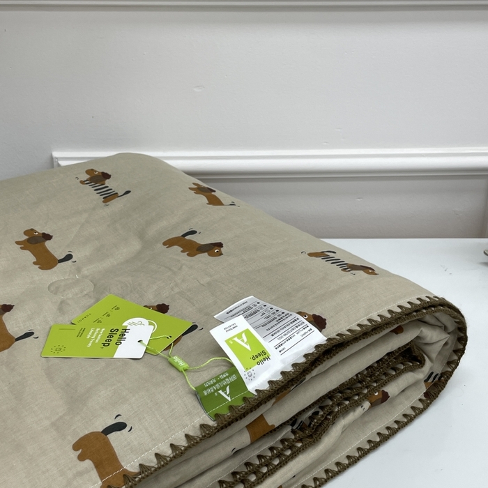 91家纺网 家纺一手货源 找家纺 源启生活 2025新款A类贝壳边款双层纱夏被 修修狗