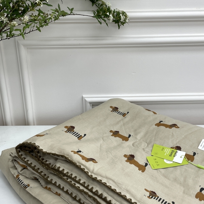 91家纺网 家纺一手货源 找家纺 源启生活 2025新款A类贝壳边款双层纱夏被 修修狗