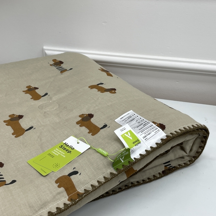 91家纺网 家纺一手货源 找家纺 源启生活 2025新款A类贝壳边款双层纱夏被 修修狗