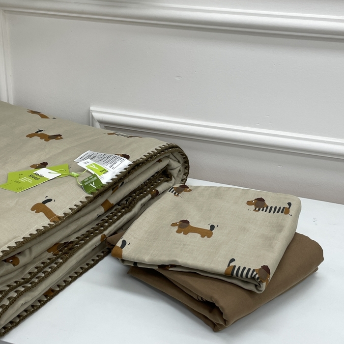 91家纺网 家纺一手货源 找家纺 源启生活 2025新款A类贝壳边款双层纱夏被 修修狗