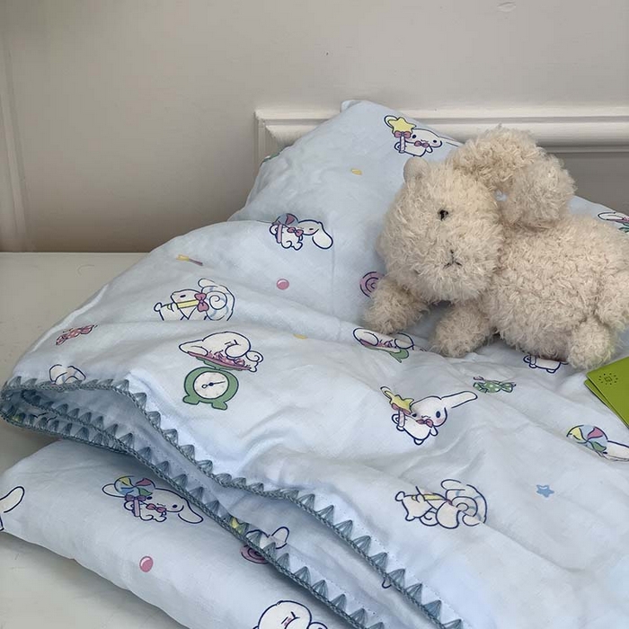 91家纺网 家纺一手货源 找家纺 源启生活 2025新款A类贝壳边款双层纱夏被 玉桂狗