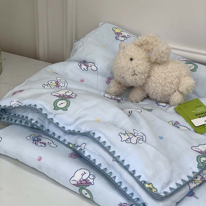 91家纺网 家纺一手货源 找家纺 源启生活 2025新款A类贝壳边款双层纱夏被 玉桂狗