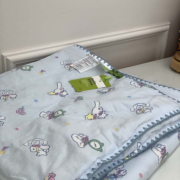 91家纺网 家纺一手货源 找家纺 源启生活 2025新款A类贝壳边款双层纱夏被 玉桂狗