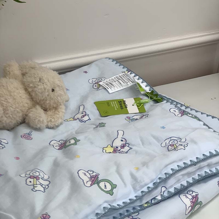 91家纺网 家纺一手货源 找家纺 源启生活 2025新款A类贝壳边款双层纱夏被 玉桂狗