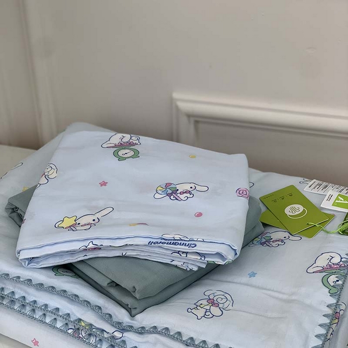 91家纺网 家纺一手货源 找家纺 源启生活 2025新款A类贝壳边款双层纱夏被 玉桂狗