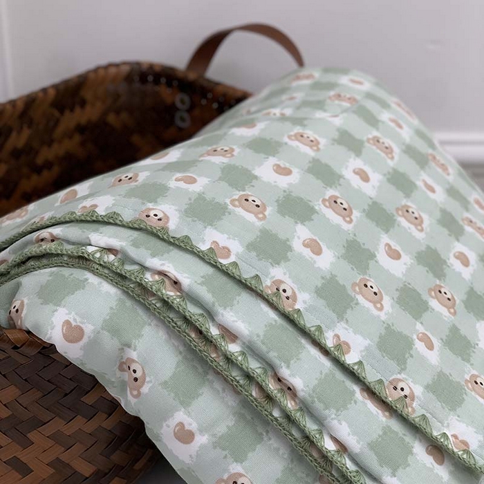 91家纺网 家纺一手货源 找家纺 源启生活 2025新款A类贝壳边款双层纱夏被 仔仔熊