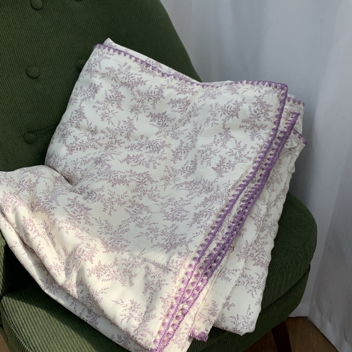 源启生活 2025新款A类贝壳边款双层纱夏被 紫萱