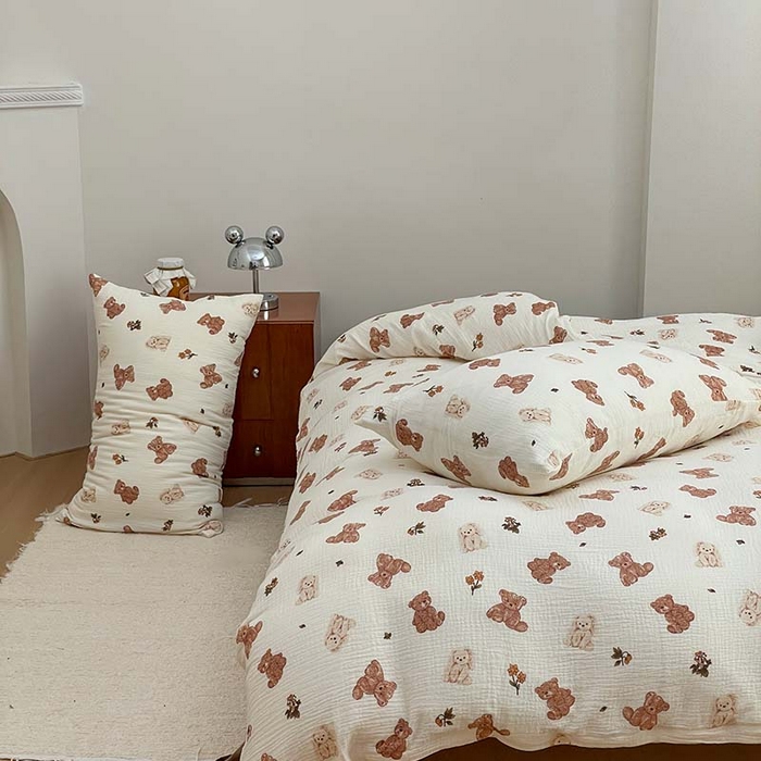 91家纺网 家纺一手货源 找家纺 （总）源启生活 2025新款全棉A类双层皱皱纱四件套