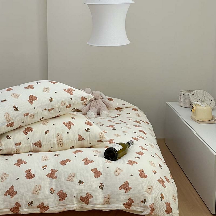 91家纺网 家纺一手货源 找家纺 （总）源启生活 2025新款全棉A类双层皱皱纱四件套