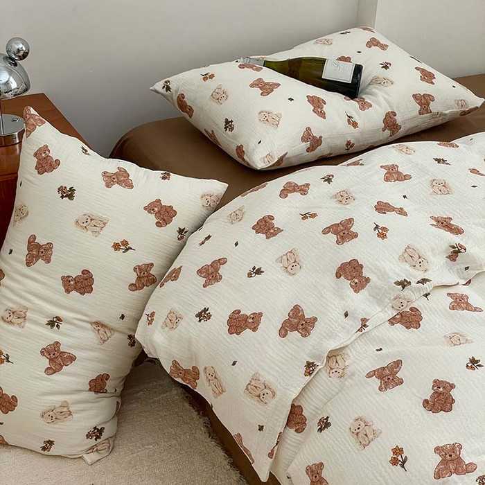 91家纺网 家纺一手货源 找家纺 （总）源启生活 2025新款全棉A类双层皱皱纱四件套