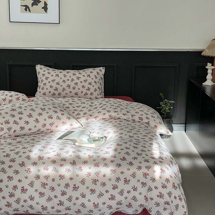 91家纺网 家纺一手货源 找家纺 源启生活 2025新款全棉A类双层皱皱纱四件套 西野