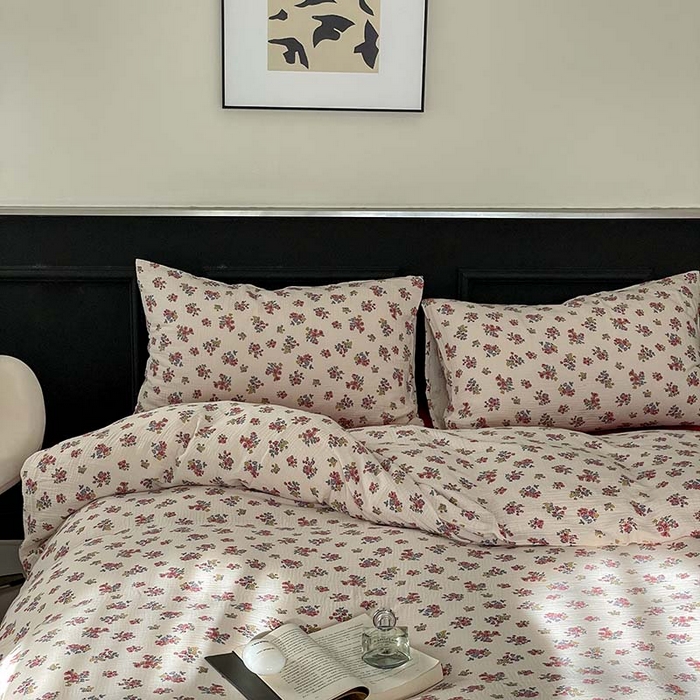 91家纺网 家纺一手货源 找家纺 源启生活 2025新款全棉A类双层皱皱纱四件套 西野