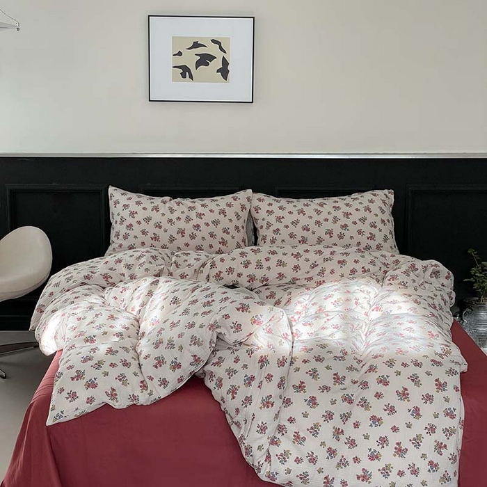 91家纺网 家纺一手货源 找家纺 源启生活 2025新款全棉A类双层皱皱纱四件套 西野