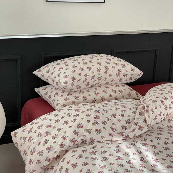 91家纺网 家纺一手货源 找家纺 源启生活 2025新款全棉A类双层皱皱纱四件套 西野