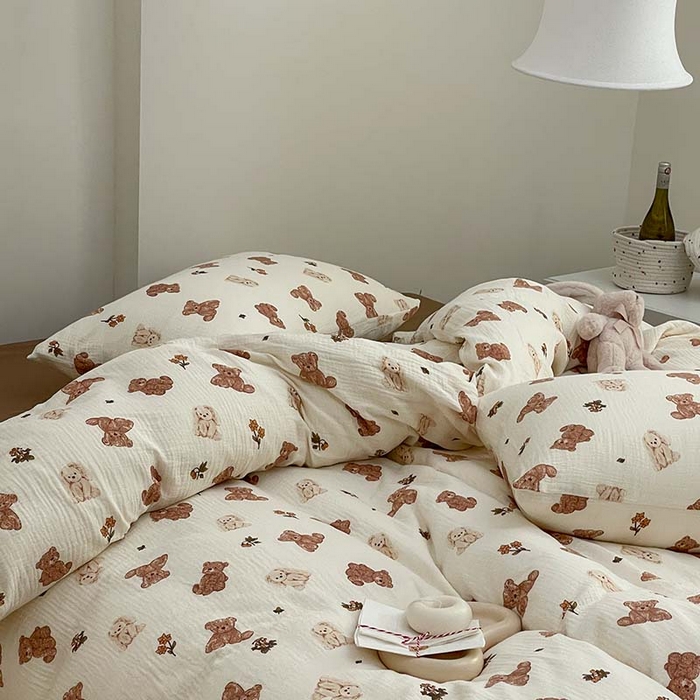 91家纺网 家纺一手货源 找家纺 （总）源启生活 2025新款全棉A类双层皱皱纱四件套